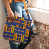 African Kente Fabric bags coloured