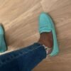 Moccasin Men & Women Shoes bleu vert